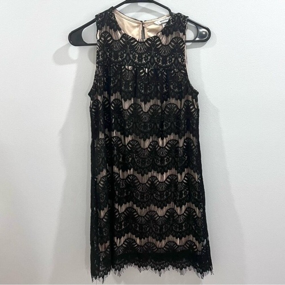 Black and nude lace shift dress size small - Picture 3 of 8